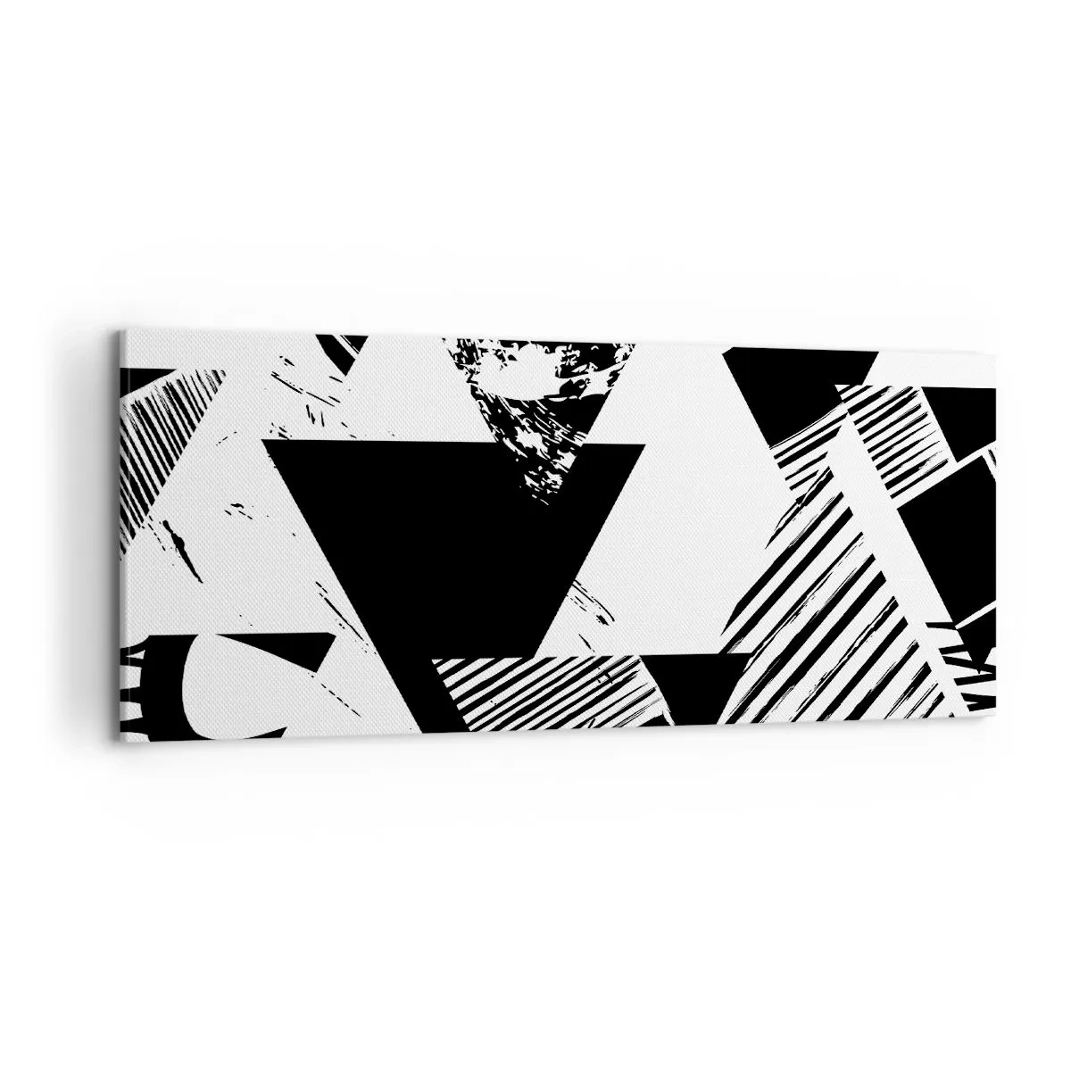 Lærredstryk - Billede på lærred - Regn af trekanter - 100x40 cm