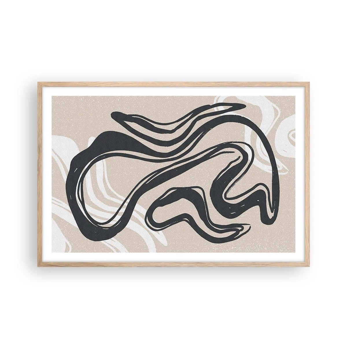 Plakat i ramme af lyst egetræ - Multipliceret udtryk - 91x61 cm