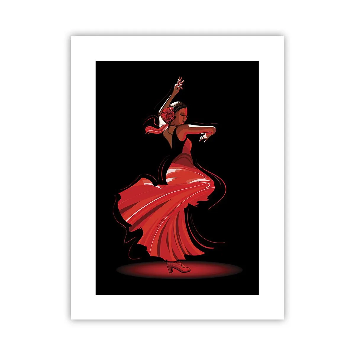 Plakat - Flamencoens brændende ånd - 30x40 cm
