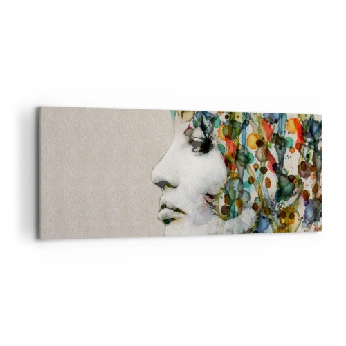 Lærredstryk - Billede på lærred - Hun kom ud af den grå - 120x50 cm