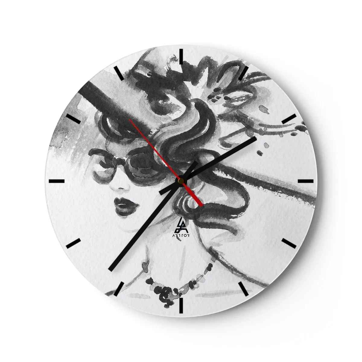 Vægur, Uret - Dame med karakter - 40x40 cm