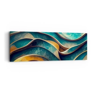 Lærredstryk - Billede på lærred - Slyngninger af blåt - 90x30 cm