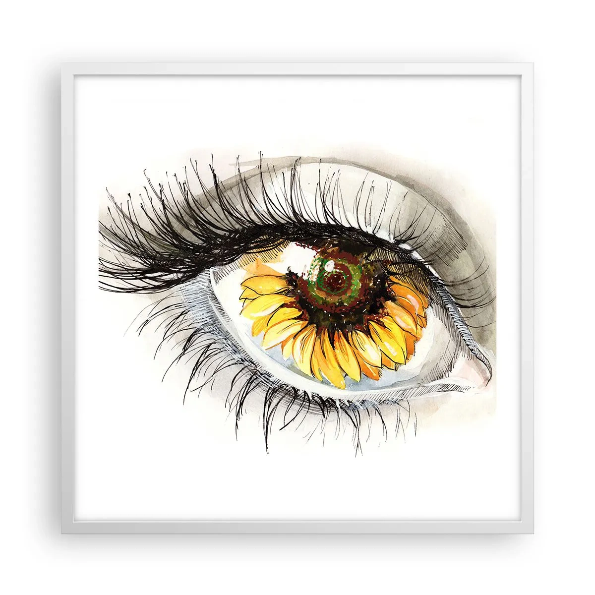 Plakat i hvid ramme - Et look lige så varmt som sommeren - 60x60 cm