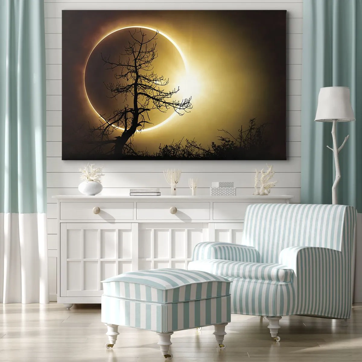 Lærredstryk - Billede på lærred - Total formørkelse - 100x70 cm