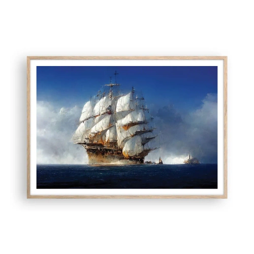 Plakat i ramme af lyst egetræ - Den store herlighed! - 100x70 cm