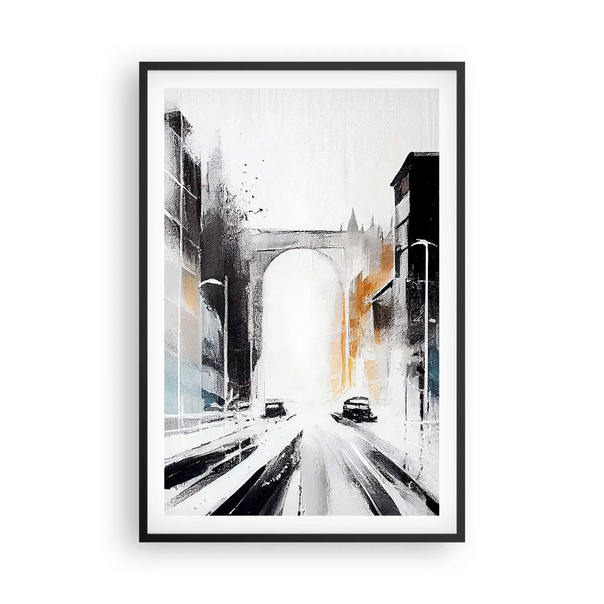 Plakat i sort ramme - Bystudie: arkitektur og bevægelse - 61x91 cm