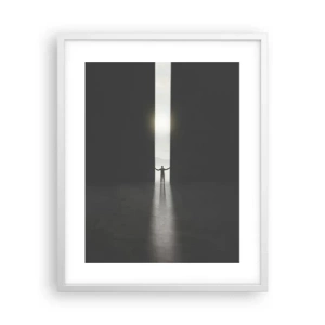 Plakat i hvid ramme - Et skridt mod en lys fremtid - 40x50 cm