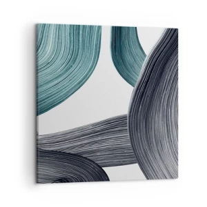 Lærredstryk - Billede på lærred - Smaragdgrønne og sorte stier - 50x50 cm