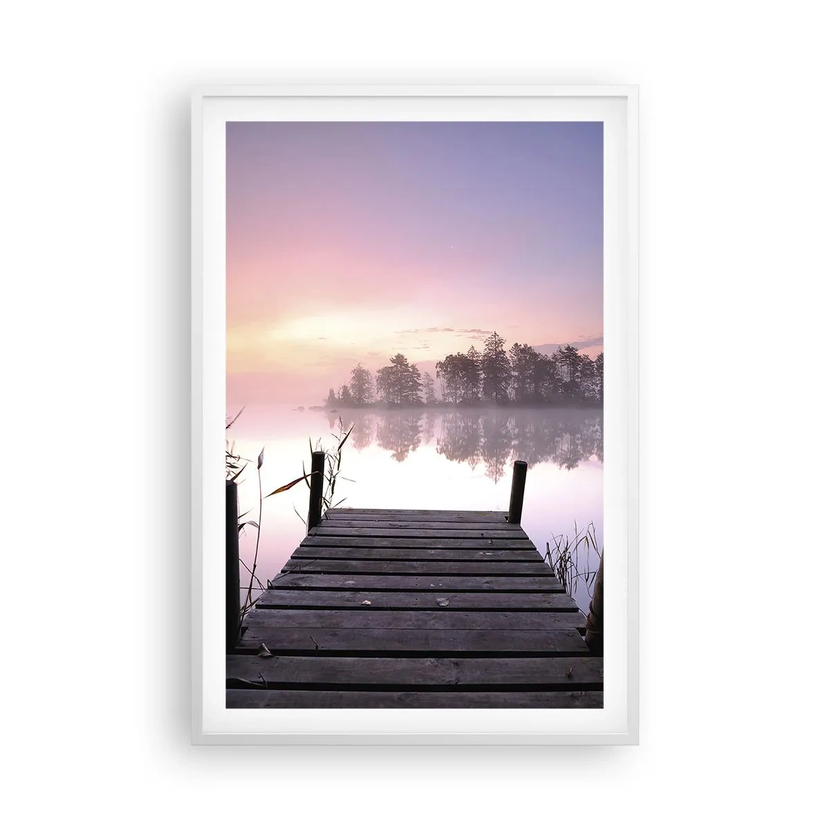 Plakat i hvid ramme - Ud af den lilla tåge... - 61x91 cm