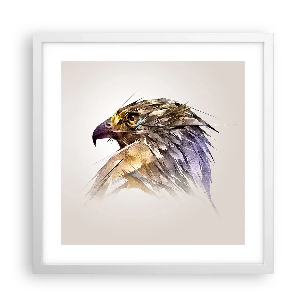 Plakat i hvid ramme - Portræt af en kriger - 40x40 cm