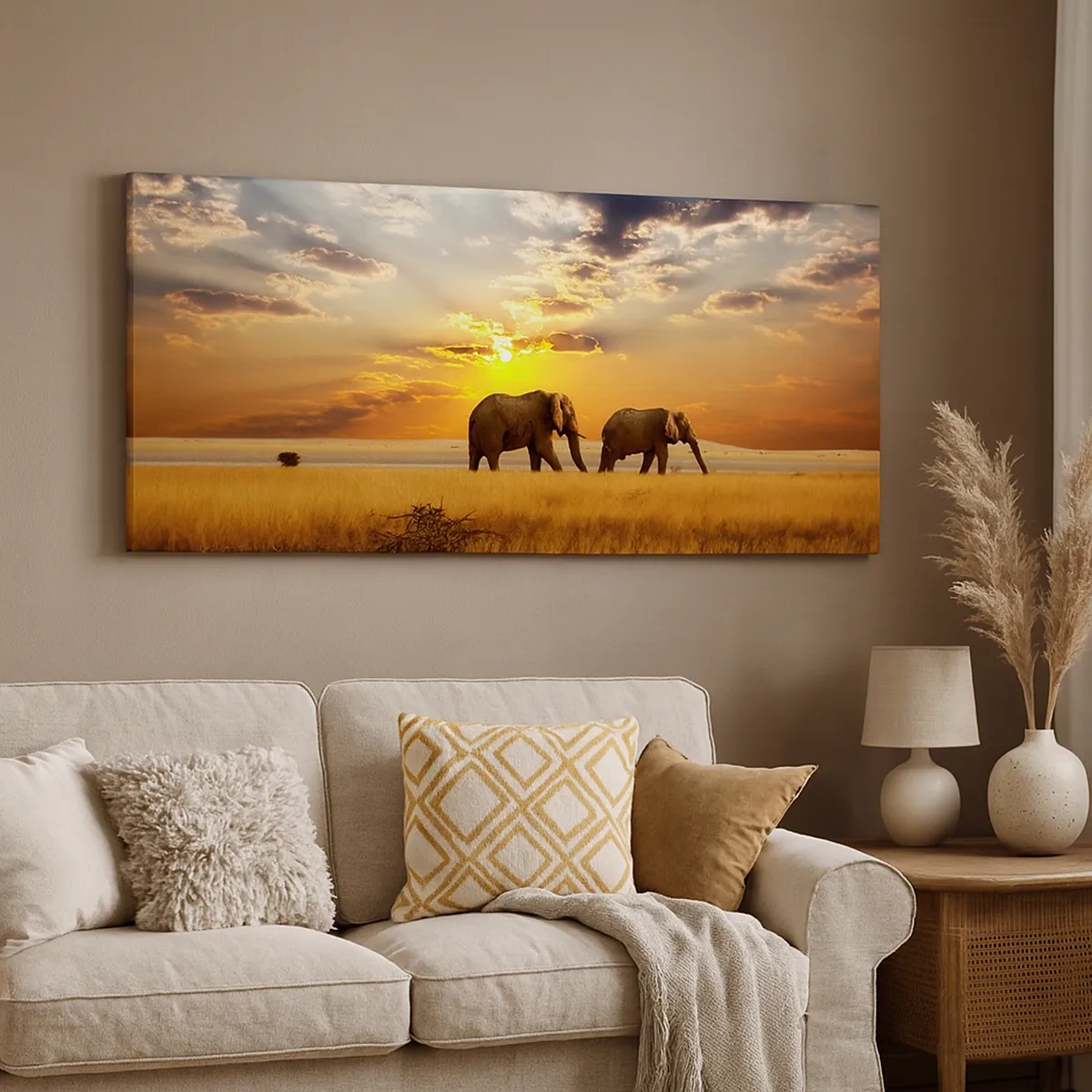 Lærredstryk - Billede på lærred - Familievandring - 30x30 cm