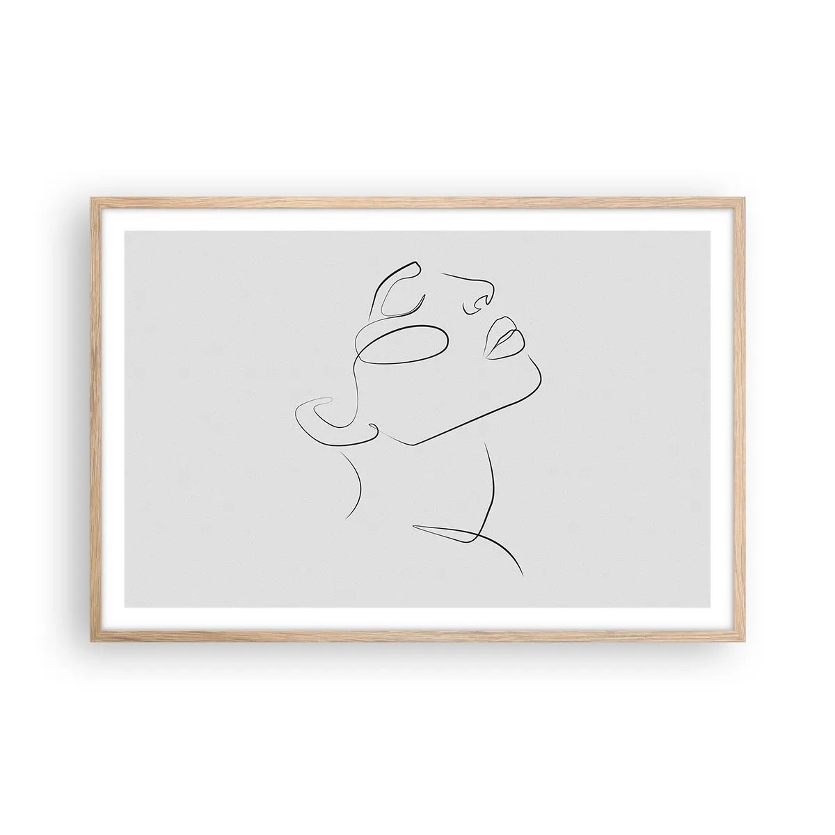 Plakat i ramme af lyst egetræ - En drømmes slyngninger - 91x61 cm