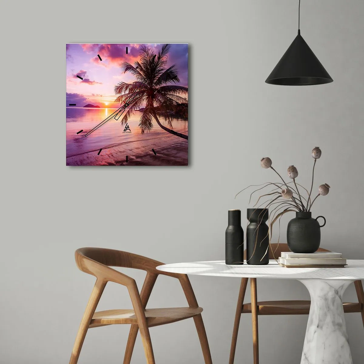 Vægur, Uret - Lyksalighed hele vejen til horisonten - 30x30 cm