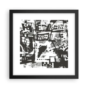 Plakat i sort ramme - Orden eller kaos? - 30x30 cm