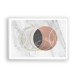 Plakat i hvid ramme - Sfærernes musik - 100x70 cm