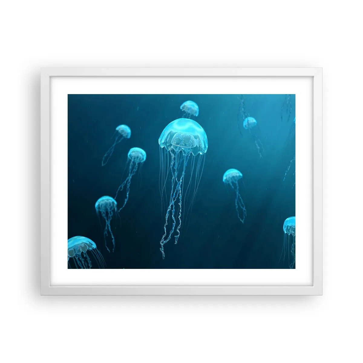 Plakat i hvid ramme - Havets dans - 50x40 cm