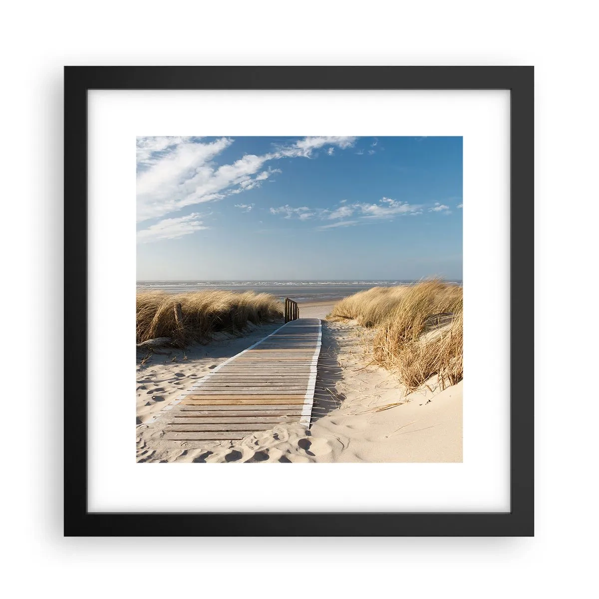 Plakat i sort ramme - Bag klitten, i græssets summen - 30x30 cm