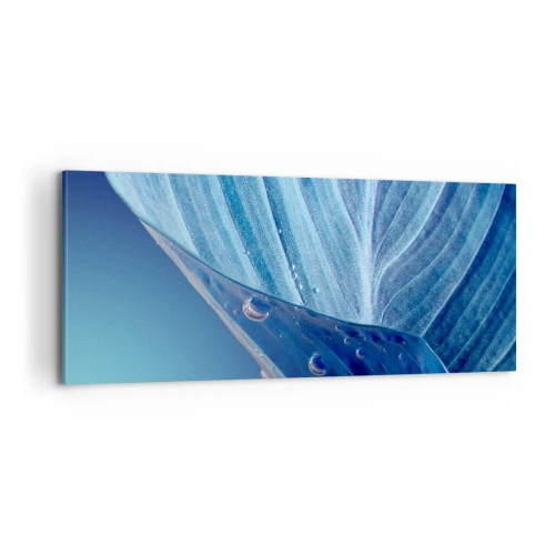 Lærredstryk - Billede på lærred - Skjulte dråber af blåt - 100x40 cm
