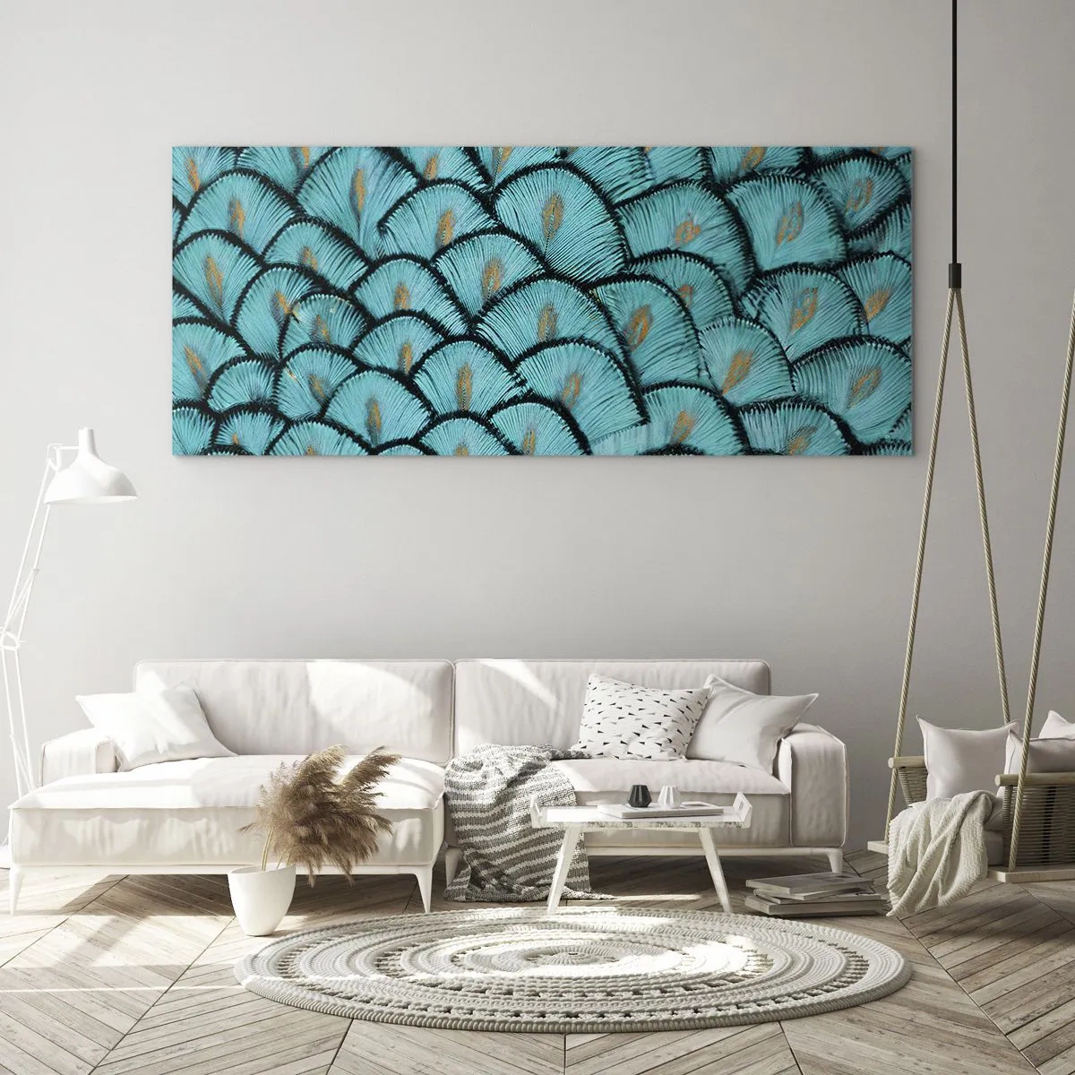 Billede på glas - Den store fjer-galla - 160x50 cm