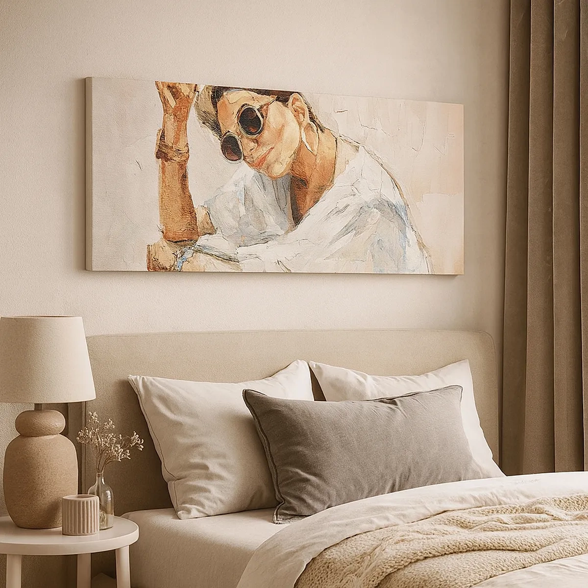 Lærredstryk - Billede på lærred - Portræt i fuldt sollys - 30x30 cm