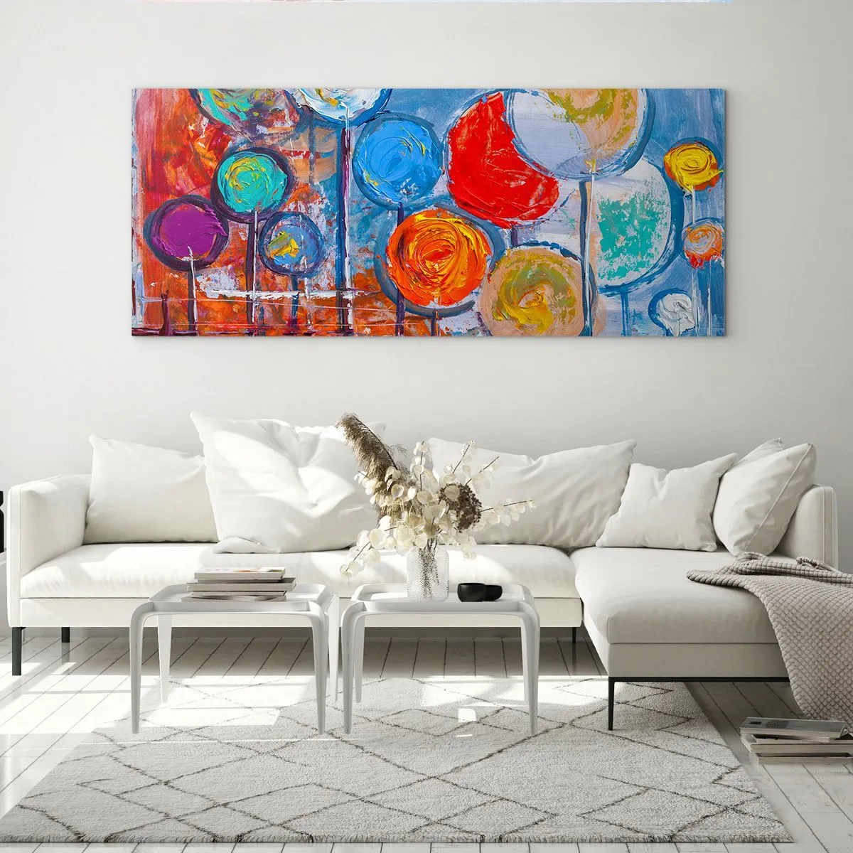 Billede på glas - Mirakler på en pind - 140x50 cm