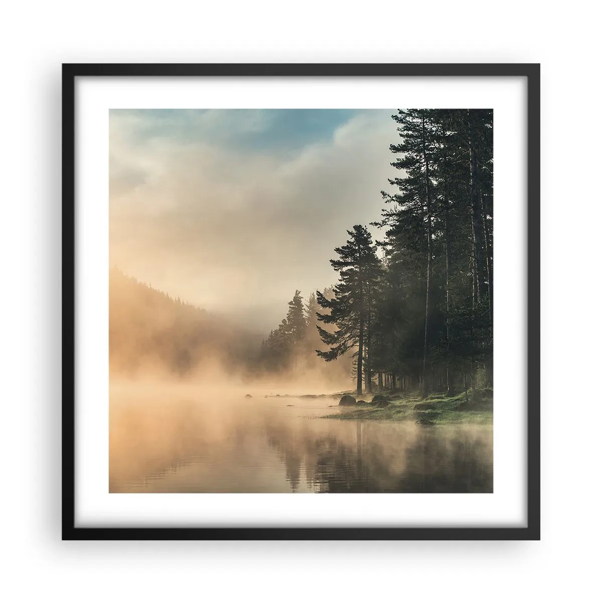 Plakat i sort ramme - En dags fødsel - 50x50 cm