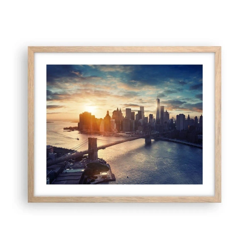 Plakat i ramme af lyst egetræ - Et monument til vestlig kultur - 50x40 cm
