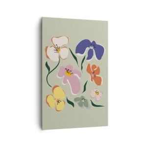 Lærredstryk - Billede på lærred - Stedmoderblomster med et twist - 80x120 cm