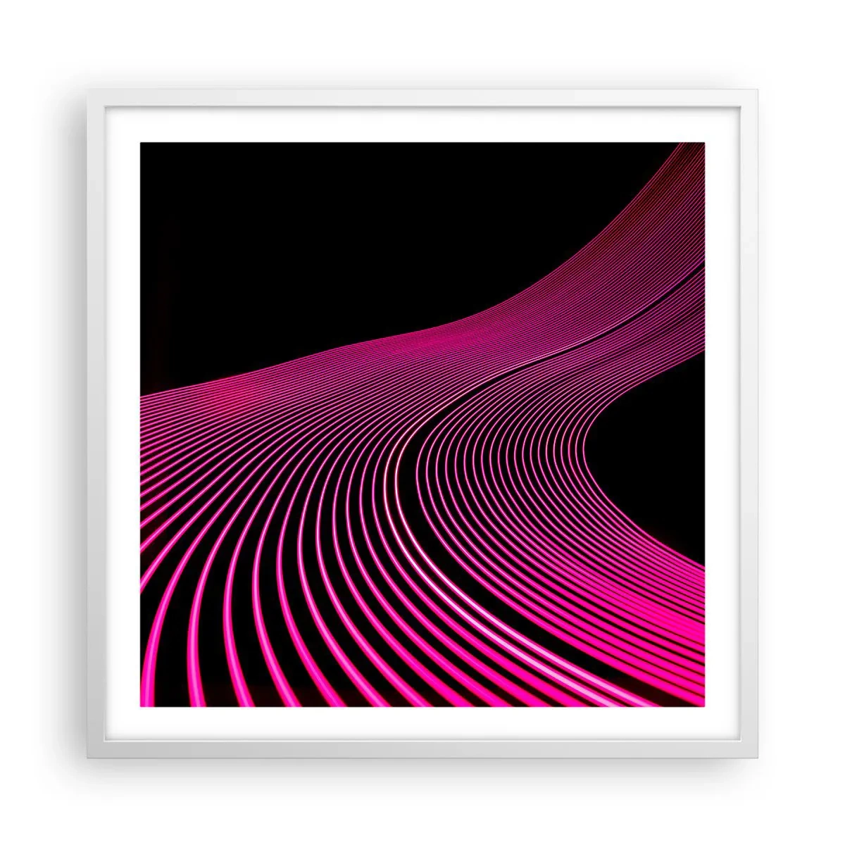 Plakat i hvid ramme - En allé af lys - 60x60 cm