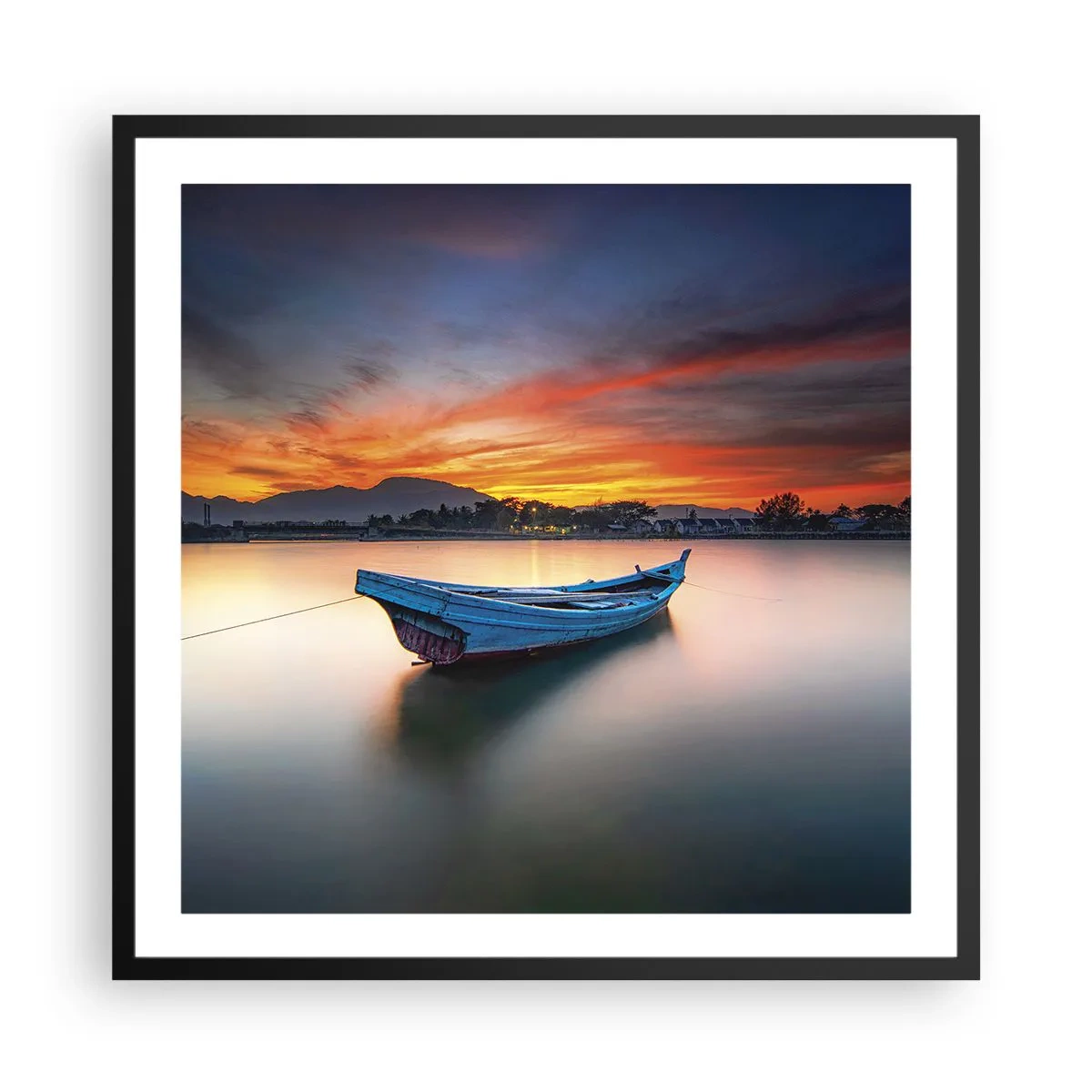 Plakat i sort ramme - En god nat er på vej - 60x60 cm