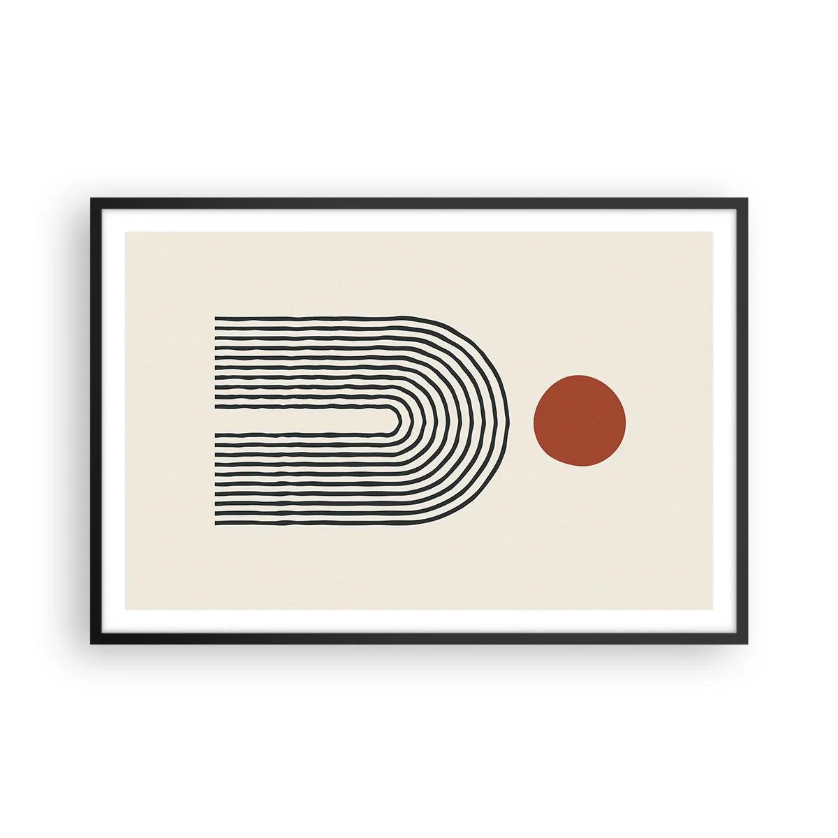 Plakat i sort ramme - Magnetisme af former og farver - 91x61 cm
