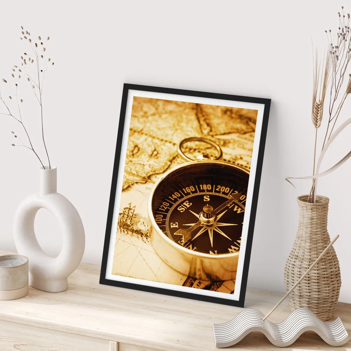 Plakat i sort ramme - Øst eller vest? - 30x40 cm