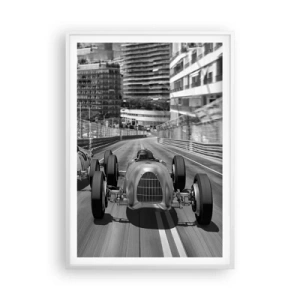 Plakat i hvid ramme - Der var engang i Monte Carlo - 70x100 cm