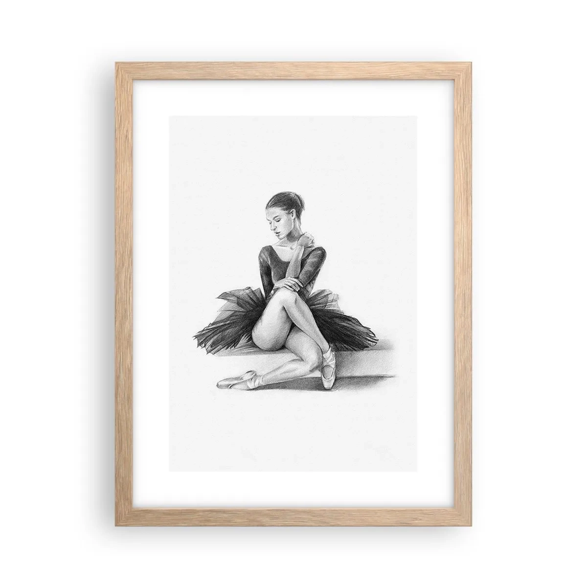 Plakat i ramme af lyst egetræ - Fortryllet af dans - 30x40 cm