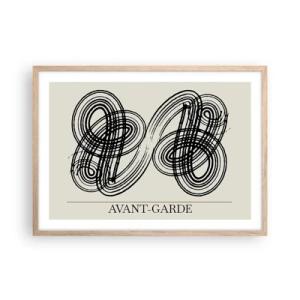 Plakat i ramme af lyst egetræ - Det kom ud spontant - 70x50 cm