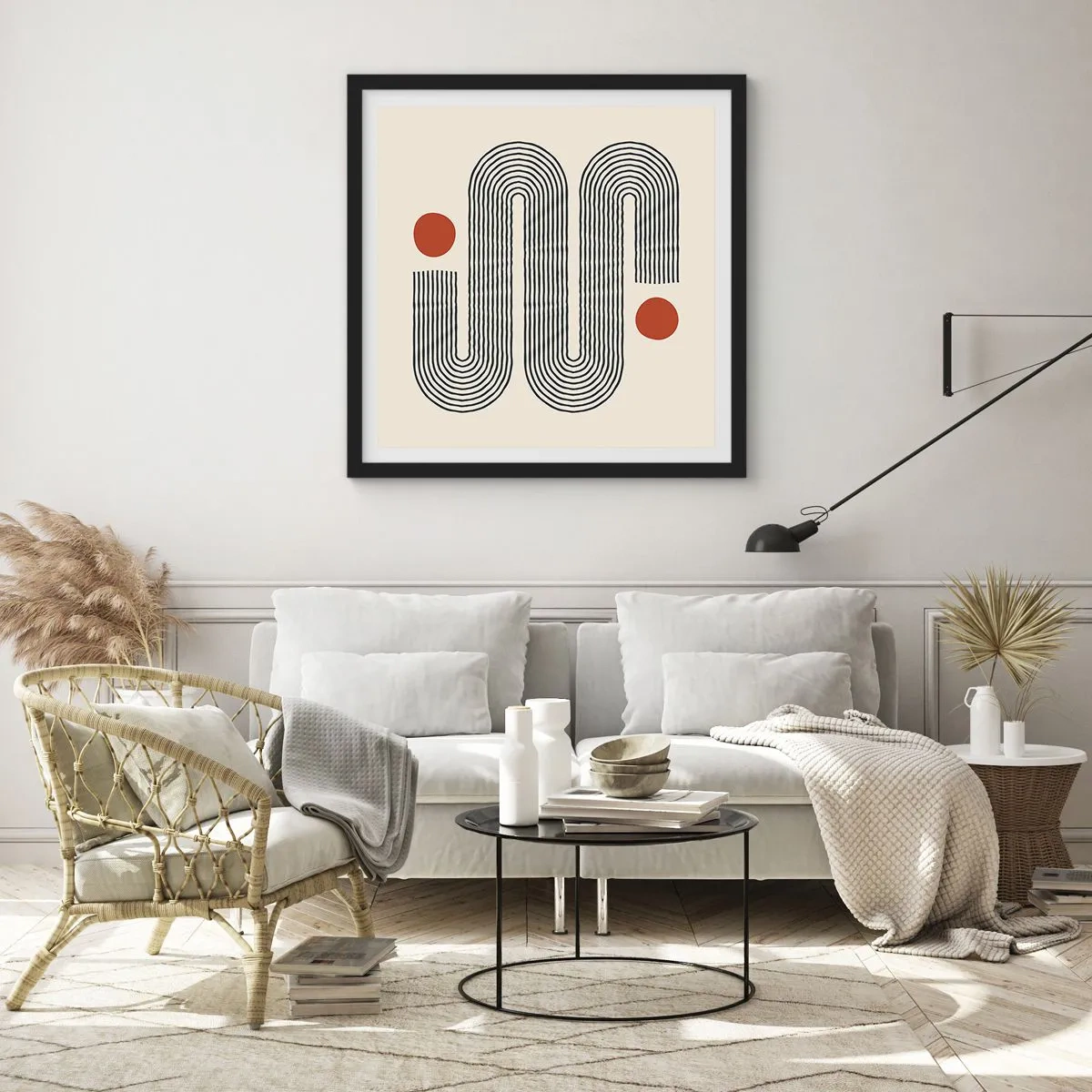 Plakat i sort ramme - Fra start til slut - 30x30 cm
