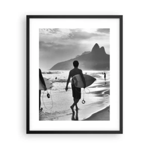 Plakat i sort ramme - Samba til én bølge - 40x50 cm