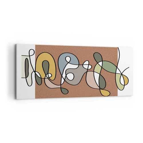 Lærredstryk - Billede på lærred - En abstraktion, der er værd at smile over - 120x50 cm