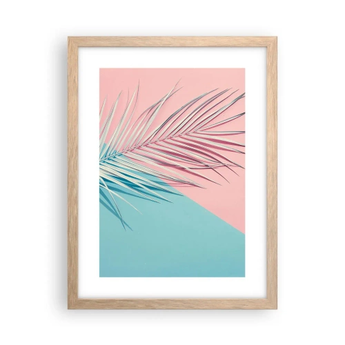 Plakat i ramme af lyst egetræ - Tropisk indtryk - 30x40 cm