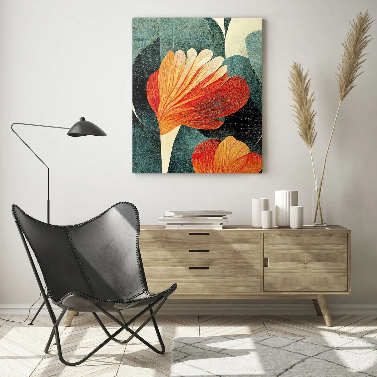 Billede på glas - Varmen fra troperne og køligheden fra det grønne - 50x70 cm