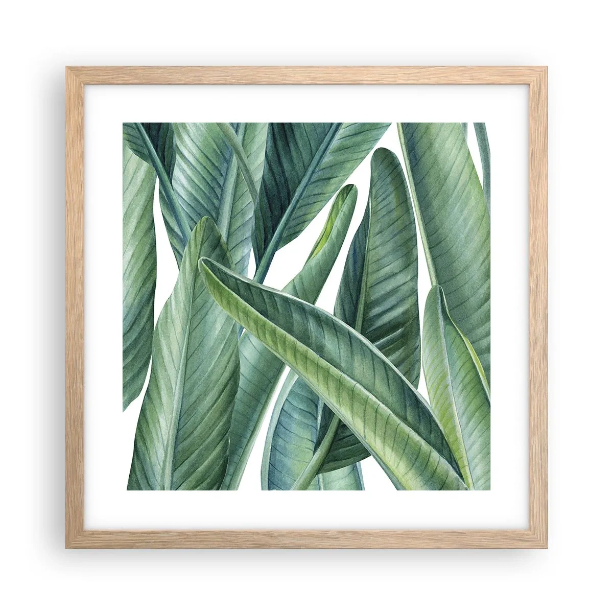 Plakat i ramme af lyst egetræ - Det grønne i sig selv - 40x40 cm