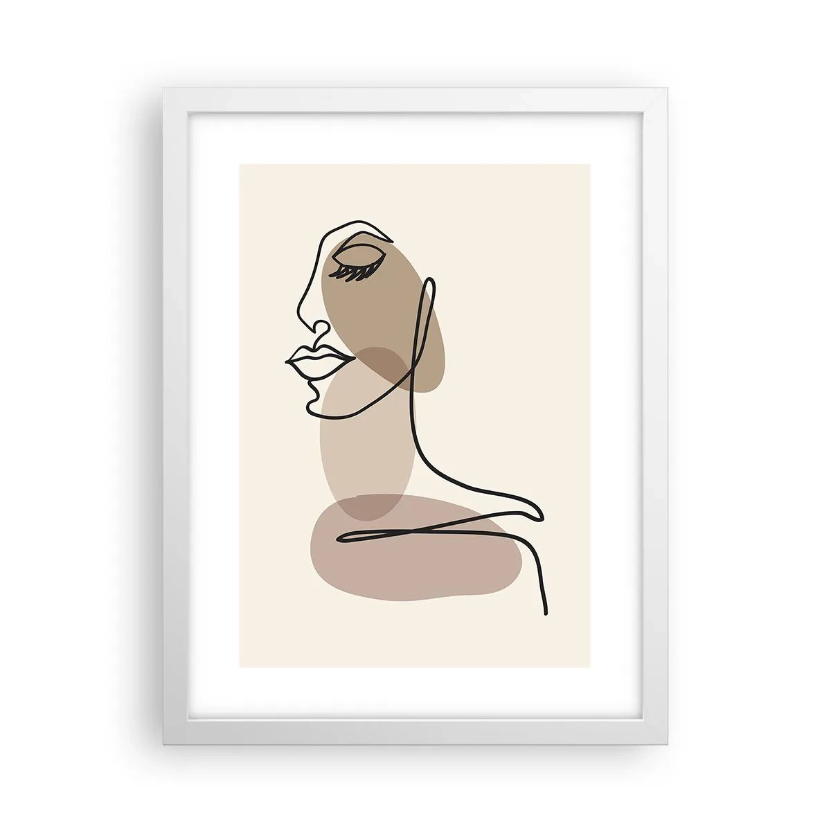 Plakat i hvid ramme - En vis linje af skønhed - 30x40 cm