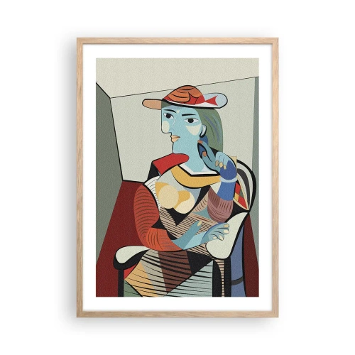 Plakat i ramme af lyst egetræ - Gennem Picassos øjne - 50x70 cm