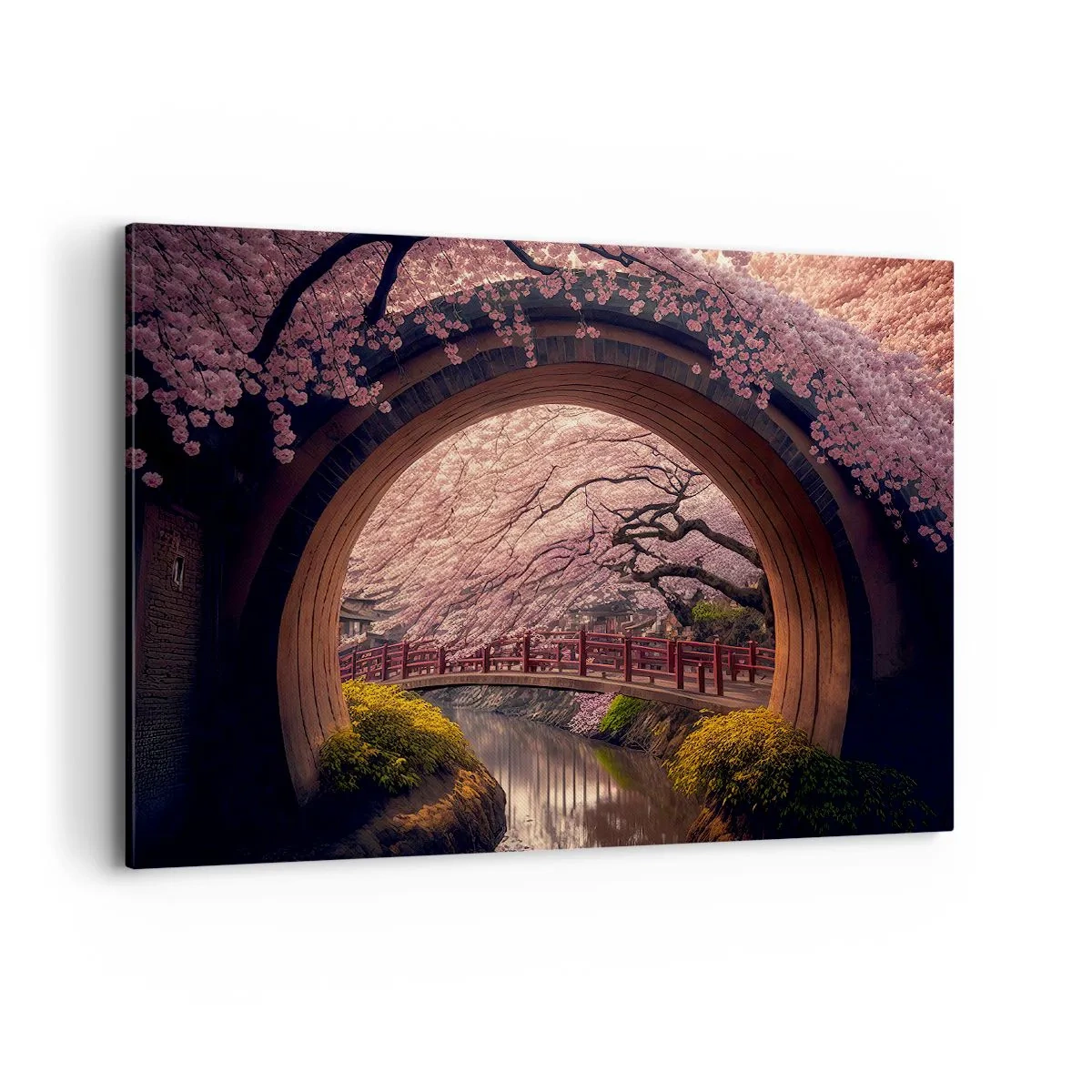 Lærredstryk - Billede på lærred - Japansk forår - 100x70 cm