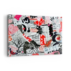 Lærredstryk - Billede på lærred - Hipster collage - 100x70 cm