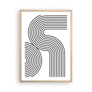 Plakat i ramme af lyst egetræ - På en kurve - 50x70 cm