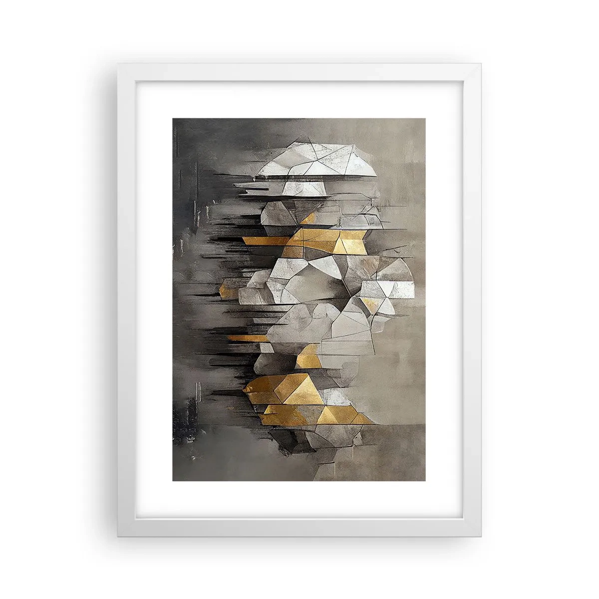 Plakat i hvid ramme - Komposition lavet af is og lys - 30x40 cm