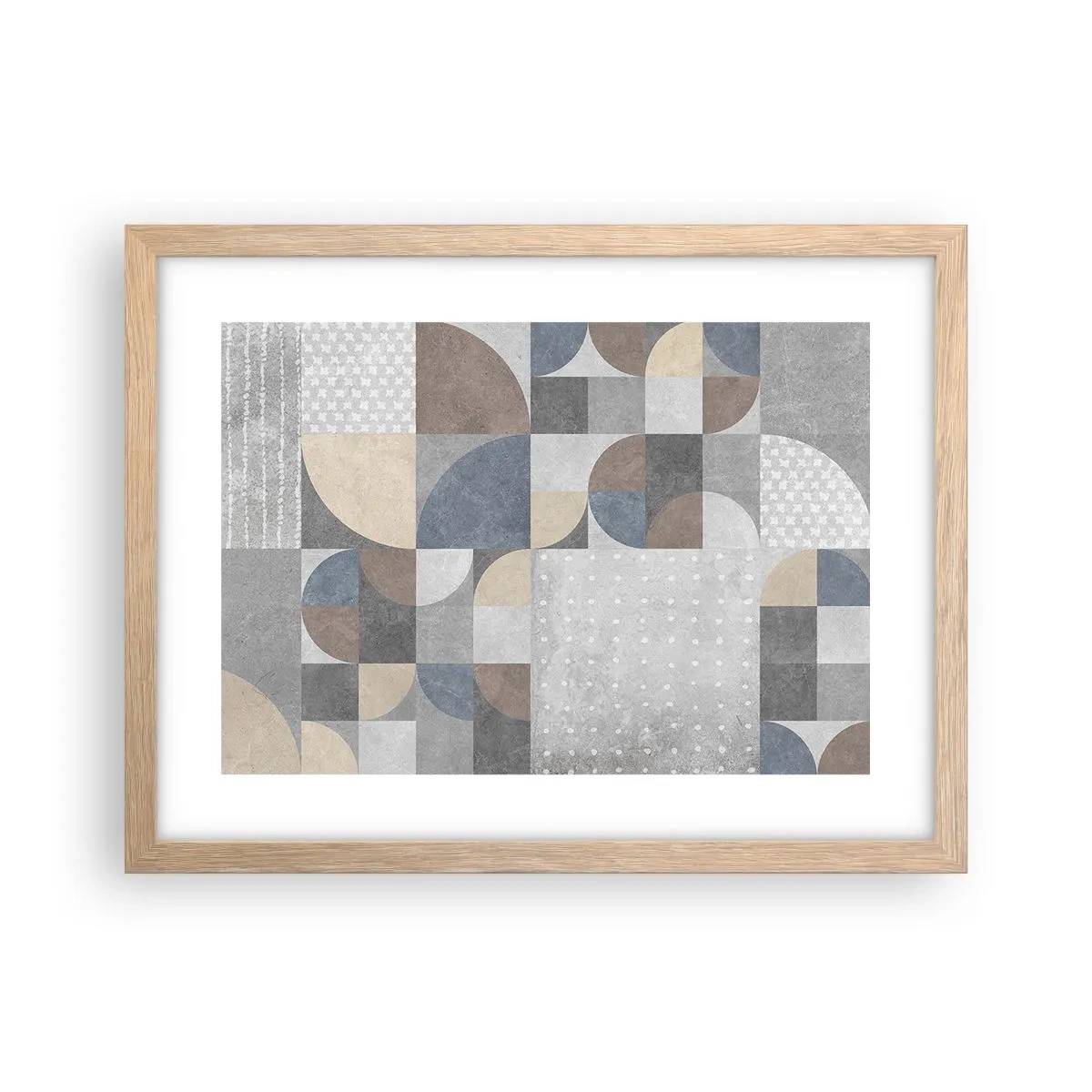 Plakat i ramme af lyst egetræ - Keramisk fantasi - 40x30 cm