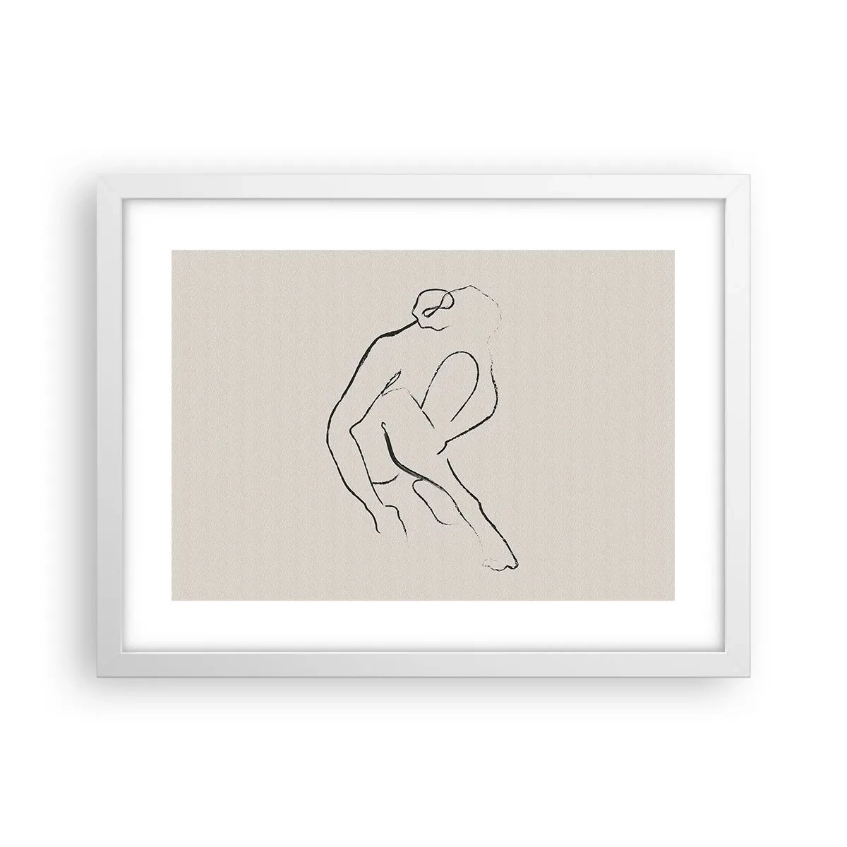 Plakat i hvid ramme - Intim skitse - 40x30 cm