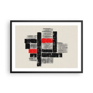 Plakat i sort ramme - Rødt og sort - 70x50 cm